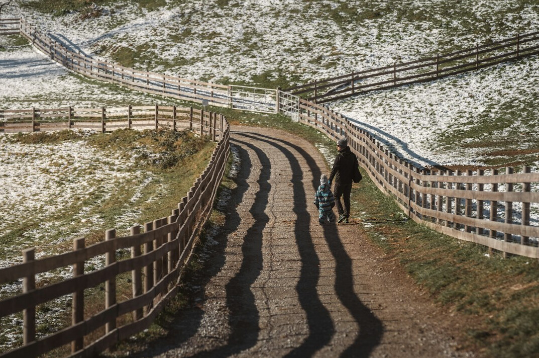 person on winding path